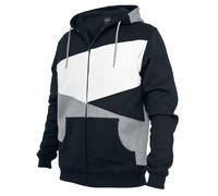 Urban Classics Zig Zag Zip Hoodie Kapuzenjacke schwarz grau weiß in XXL