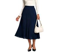 Urban CoCo A-Linien-Rock für Damen, mit elastischem Bund, Midi-Rock aus Chiffon, ausgestellter Faltenrock mit Taschen