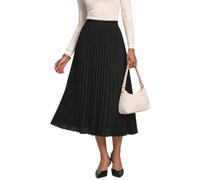 Urban CoCo A-Linien-Rock für Damen, mit elastischem Bund, Midi-Rock aus Chiffon, ausgestellter Faltenrock mit Taschen