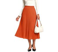 Urban CoCo A-Linien-Rock für Damen, mit elastischem Bund, Midi-Rock aus Chiffon, ausgestellter Faltenrock mit Taschen