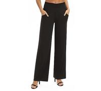 Urban CoCo Damen Solid Wide Leg Palazzo Lounge Pants Casual Straight Leg High Waist Stretch Pants, schwarz, X-Groß