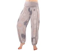 URBAN FASHION Leichte Haremshose PB OneSize in Viele Muster bis Größe 50 Übergröße Damen Sommerhose Pumphose Haremshose (as3, Numeric, Numeric_34, Numeric_40, Regular, Regular, grau)