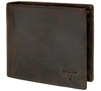 URBAN FOREST Leder Geldbörse Herren mit RFID Schutz | Lederbörse Echt- Querformat | Damen Portemonnaie | mit Münzfach | Braun Naturleder