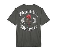 Urban Hip Hop Vintage Hipster Y2K Backprint Streetwear Rose T-Shirt, Herren Große Größen, Anthrazit, 5X Tall