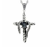 URBAN JEWELRY Vintage Herren Königliches Kreuz Anhänger Edelstahl 21" Halsband Kette