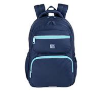 Urban Schulrucksack Oxford B-Color Marineblau - Zwei Kammern, Laptoptasche 13-16", Recycling-Polyester RPET, Reflektierende Tasche, Schutzfüße (44x32x18cm)