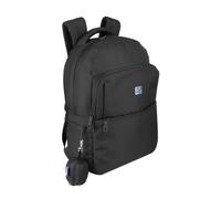 Urban Schulrucksack Oxford B-Ready Schwarz - Laptoptasche 13-16", Recycling Polyester Regenhülle, Verdeckte Tasche, Ergonomische Rückentasche (42x30x15cm)