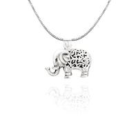 URBAN SHe° Sterling 925 Silber 3D Glücklich Elefant Halskette Anhänger Spirituelle Schmuck