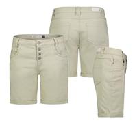 Urban Surface Damen Shorts Bermuda Kurze Hose Short Stretch Leicht Sommer Loose fit, Farbe:Grün, Größe:XXL 44