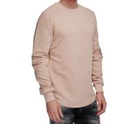 Urbanes Sweatshirt für Herren mit geripptem Ärmeldesign Pullover Sweater 19056 Hell Braun L
