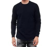 Sweatshirt RUSTY NEAL, Herren, Gr. S, blau (dunkelblau), 70% Baumwolle, 30% Polyester, unifarben, normal, Rundhals, Sweatshirts Sweatshirt, mit geripptem Ärmeldesign (77241233-S) dunkelblau