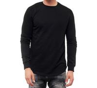 Urbanes Sweatshirt für Herren mit geripptem Ärmeldesign Pullover Sweater 19056 Schwarz S