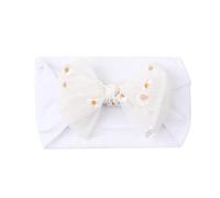 URFEDA Baby Stirnband Mädchen Spitze Gänseblümchen Schleife Breites Stirnbänder Knoten Stirnband Elastisch Baby Turban Haarband Head Wraps für Kinder Kleinkinder Säuglinge (1 Stücke)