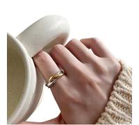 URFEDA Damen Sterling Silber Ring Verstellbar Wellen Wickelring Öffnung Freundschaftsringe Schlicht Glatt 925 Sterlingsilberringe Schmuck Geschenk Bandringe Statement Ringe für Frauen Mädchen