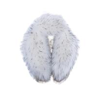 URFEDA Pelzkragen für Kapuze,Fellkragen für Kapuze,Kunstfell Wärm Pelzschal Fellimitat Fuchs Fellkragen Kapuzen Winter Schal Damen mit Knöpfe für Wintermantel Jacke Parka 55cm