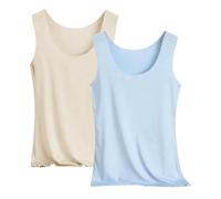 Urlaub Must Haves Primeday 2025 Angebote 2er Pack Tank Top Damen Unterhemd Stretch Basic Tops Unterwäsche Hemden Enges Top Leicht Tanktop Sport Unterhemden Mädchen Outlet Shop Sale