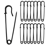 Urmspst Sicherheitsnadeln (Aufgerüstet), 7,5cm Große Sicherheitsnadel,30Stück für Kleidung,Leder,Segeltuch,Decken,Basteln,Röcke, Extragroße Sicherheitsnadel, Robuste Sicherheitsnadeln(Schwarz)