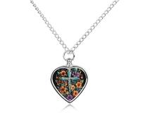 Urnen-Halskette mit Christ-Kreuzen und Blumen, für Hunde, Katzen, Asche, Herz, Haustiere, Einäscherung, Andenken, wasserdichter Anhänger, Gedenkschmuck, Geschenk für Damen und Herren