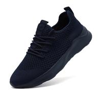UROMGV Herren Turnschuhe Sportschuhe Slip On Tennisschuhe Wanderschuhe Laufschuhe Straßenlaufschuhe Modische Leichte Atmungsaktive Fitness Gym Joggingschuhe Dunkelblau EU 43