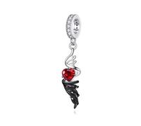 URONE Engel Teufel Charm-Perlen Passend Für Charm-Armbänder Für Frauen 925er Sterlingsilber Dämonen-Engelsflügel Baumelnder Anhänger Perle Gothic-Schmuck Geschenke Für Frauen Armband Und Halskette