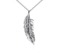 URONE Feder Kette 925 Sterling Silber Feder Anhänger Halskette Boho Federn Schmuck Geschenke für Damen