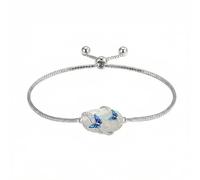 URONE Opal Schmetterling Armband 925er Sterling Silber Gliederarmband Schmetterling Schmuck Geschenk für Frauen