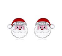 URONE Weihnachten Ohrringe Silber 925 Weihnachtsmann Ohrstecker Weihnachten Schmuck Geschenke für Frauen Damen