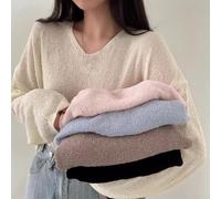 URPIZY Damen Strickpullover Langarm Viskose Lose Passform | Viskose, weich und atmungsaktiv, lose Passform, ideal für Layering, maschinenwaschbar