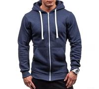 URPIZY Herren Hoodie Zipper 96% Polyester 4% Spandex | Vollreißverschluss, lange Ärmel, regular Passform, ideal für Layering, für vielseitig kombinierbar