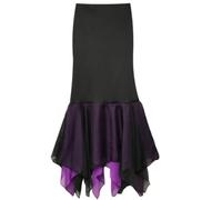 Ursula Rock Kostüm für Damen, kleine Meerjungfrau, Schwarz und Violett, Schwarz lang, S