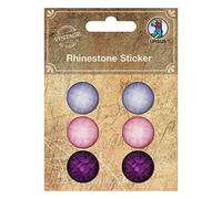 Ursus 40530001 - Strasssticker, violett, 6 Stück, Durchmesser ca. 20 mm, selbstklebend, ideal zum Dekorieren von Karten, Bilderrahmen, Scrapbooking und Geschenken