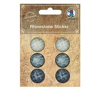 Ursus 40530003 - Strasssticker, grau, 6 Stück, Durchmesser ca. 20 mm, selbstklebend, ideal zum Dekorieren von Karten, Bilderrahmen, Scrapbooking und Geschenken