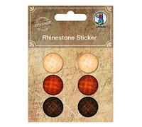 Ursus 40530004 - Strasssticker, braun, 6 Stück, Durchmesser ca. 20 mm, selbstklebend, ideal zum Dekorieren von Karten, Bilderrahmen, Scrapbooking und Geschenken