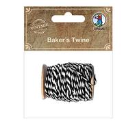 Ursus 40590001 - Bakers Twine, 10 m in schwarz/weiß, robustes Baumwollgarn auf einer Holzspule, für vielfältige Bastelarbeiten geeignet