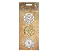 Ursus 40630001 - Embroidery Shapes, Spitzenornamente im Vintage Design, Durchmesser ca. 5 8 cm, 3 Stück in verschiedenen Motiven