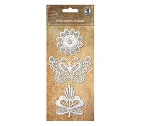 Ursus 40630002 - Embroidery Shapes, Spitzenornamente im Vintage Design, Durchmesser ca. 5 8 cm, 3 Stück in verschiedenen Motiven