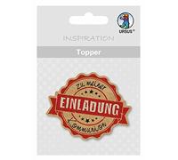 Ursus 56730014 - Topper, Einladung zu meiner Kommunion, ca. 6,5 cm, 8 Stück, aus Kraftkarton, einseitig bedruckt, geeignet für Scrapbooking, Kartengestaltung und Dekoration von Geschenken