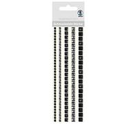 Ursus 75030009 - Schmuckstein Sticker, Bordüren, quadratisch, schwarz, 5 Stück in verschiedenen Größen, selbstklebend, einfach von der Folie abzuziehen, in verschiedenen Farbtönen