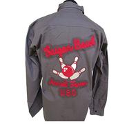 US Army U.S.O. Saigon Bowl Armed Forces Tour Bowling Shirt 101st (L, Grau)