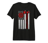 US Firefighter Prioud American Flag Fireman Firefighters Premium T-Shirt