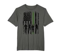 US Flagge Soldaten Thin Green Line Independence Day USA Patr T-Shirt