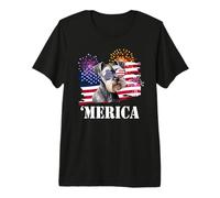 USA American Flag Merica 4th July Miniature Schnauzer Lover Premium T-Shirt