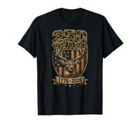 USA Anniversary 250 Flagge Hirsch Elch Buck Jagd Jäger Papa T-Shirt