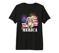 USA Flag 4th July Merica Mini Holland Lop Bunny Rabbit Lover Premium T-Shirt