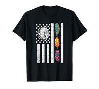 USA Flag Feather Native American Heritage Day Indian Gift T-Shirt