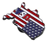 Usa Flaggen Brosche aus Emaille mit Butterfly Verschluss für Damen Herren | Polierte Oberfläche, Leuchtendes Rot Weiß Blau, Feine Nadel, für Strickpullover und Jeansjacken