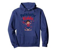 USA Kids Patriotic Kiddo, amerikanische Flagge, Sterne, Feuerwerk Pullover Hoodie, Unisex für Erwachsene, Marineblau, XL