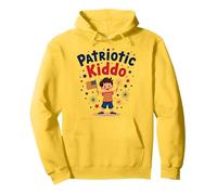 USA Kids Patriotic Kiddo, amerikanische Flagge, Sterne, Feuerwerk Pullover Hoodie, Unisex für Erwachsene, Gelb, XL