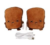 USB-beheizte Handschuhe, Winter, warm, niedlich, Cartoon-Brotform, fingerlos, beheizte Handwärmer-Handschuhe für Frauen, Kinder, Büroangestellte, weiche Acrylfaser, USB-Stecker in