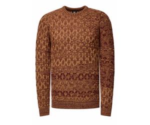 Used-Look Karomuster Rundhals-Pullover XL